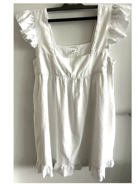 Aerie White Linen Blend Mini Dress Sz S